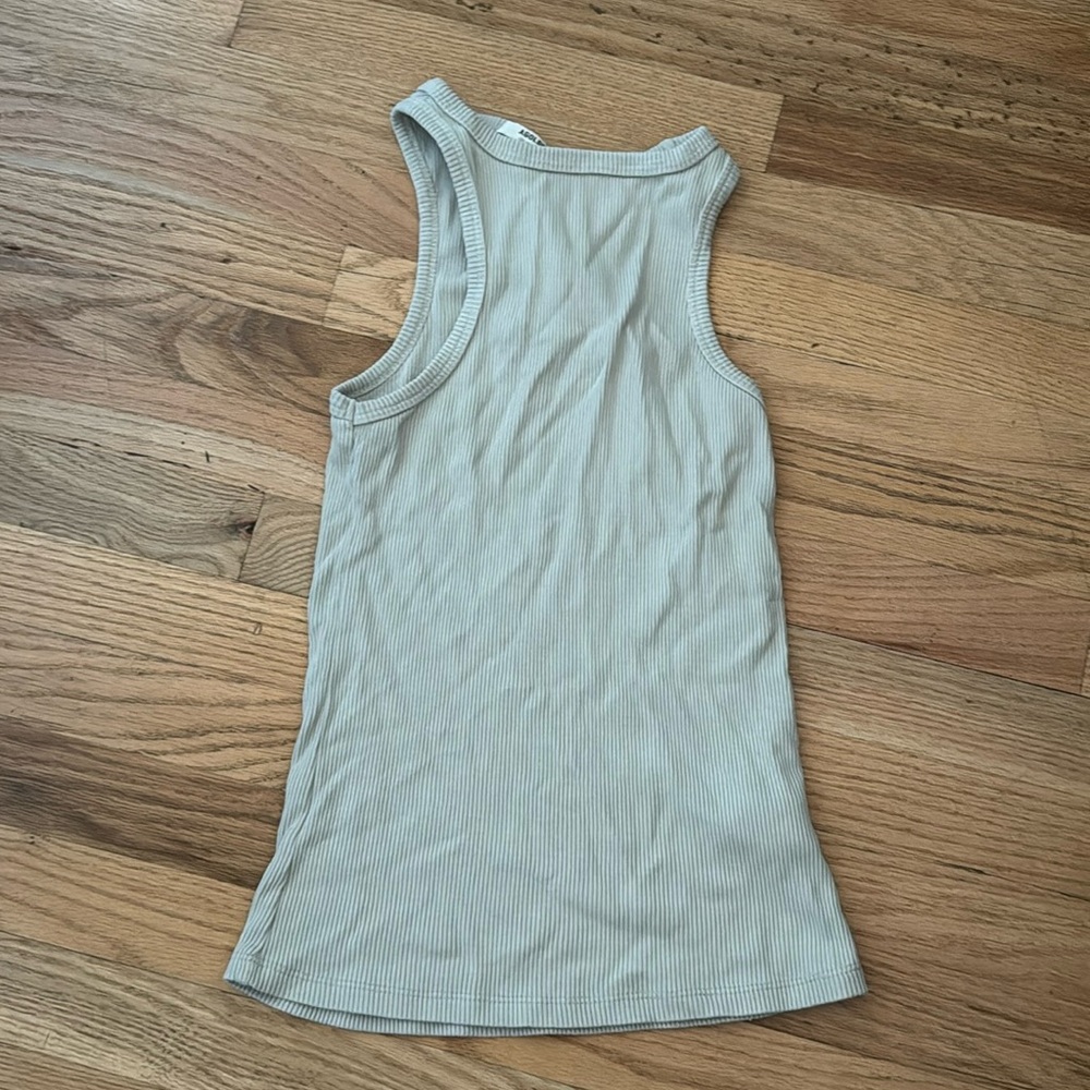 Agolde Ribbed Tank Pistachio